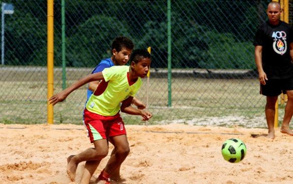 Novos talentos no futebol de areia s&atilde;o revelados nos JEMs(Imagem:Divulga&ccedil;&atilde;o/Bruno Mendes)
