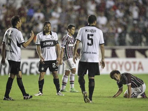 O Fluminense n&atilde;o conseguiu furar a retranca do Olimpia e acabou ficando no empate sem gols(Imagem:Reprodu&ccedil;&atilde;o)