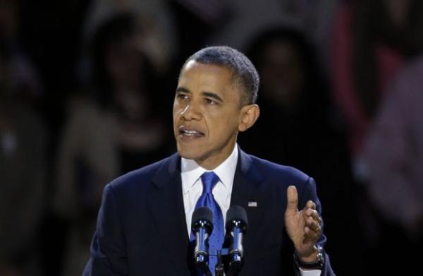 O presidente reeleito dos EUA, Barack Obama, discursa nesta quarta-feira(Imagem:Reprodução)