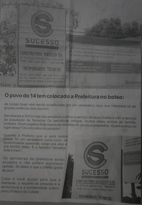 Panfleto ap&oacute;crifo.(Imagem:Reprodu&ccedil;&atilde;o)