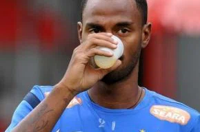 Renê Júnior, em treino do Santos, no CT Rei Pelé