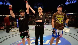 Roger Gracie (à direita) perdeu para Tim Kennedy em sua estreia no Ultimate