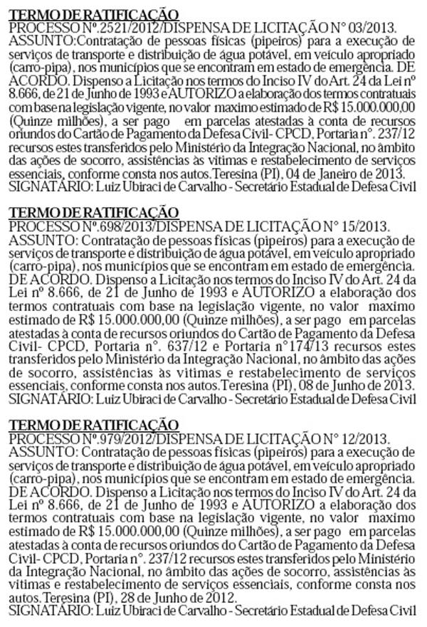Termos de ratificação.(Imagem:Reprodução/Viagora)