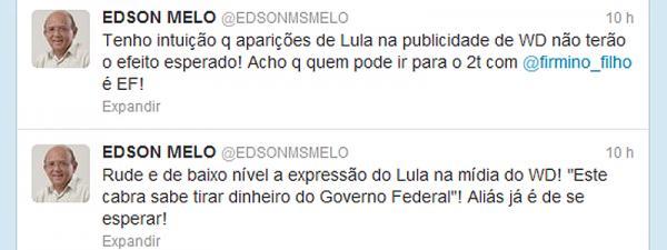 Twitter de Edson Melo(Imagem:Reprodu&ccedil;&atilde;o)