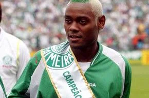 Vagner Love veste a faixa de campeão da Série B pelo Verdão