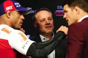 Vitor Belfort e Bisping na coletiva do UFC em São Paulo